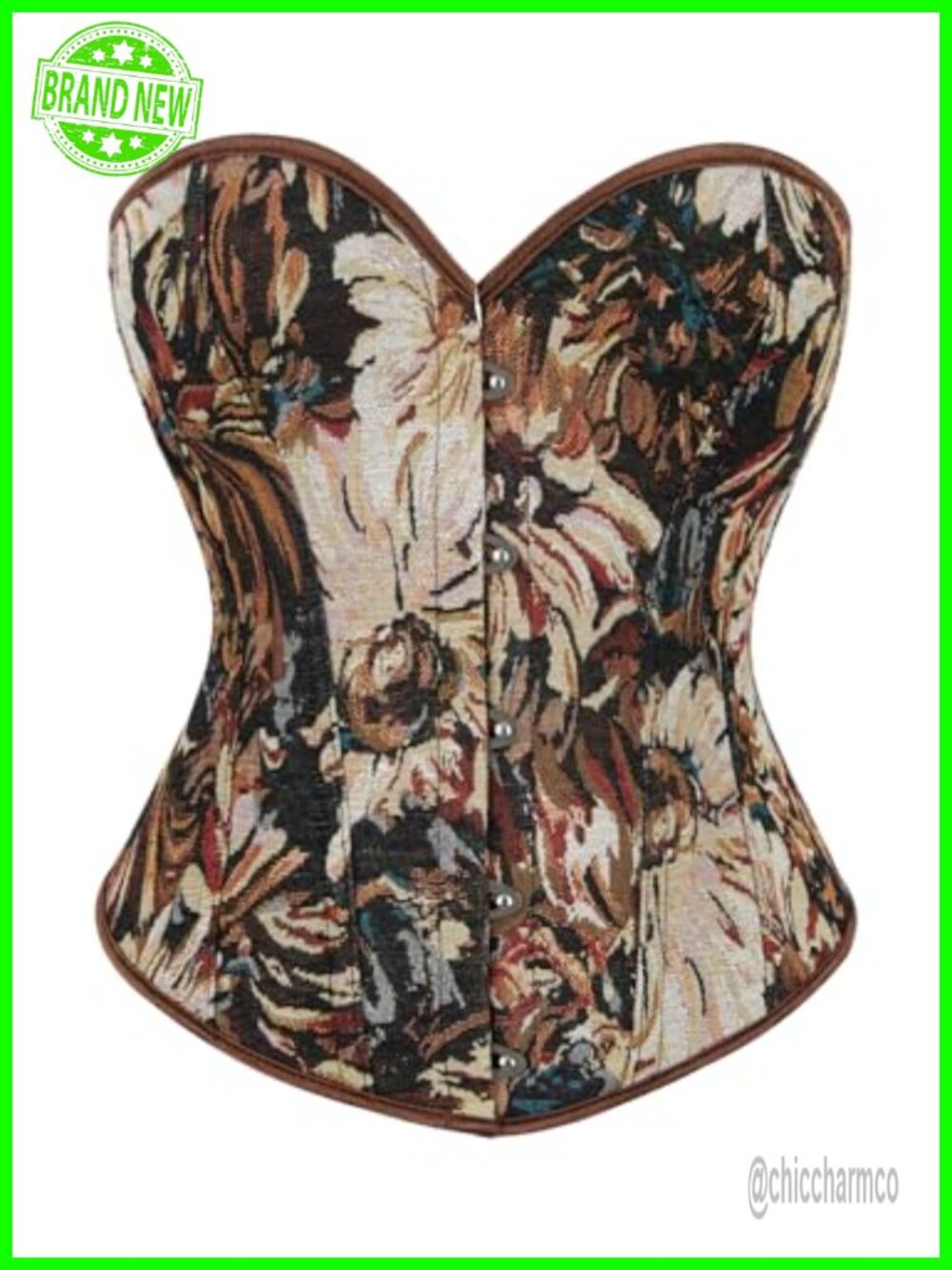 Women's Vintage Corset Top Back Lace-Up Strapless Steel Boned Bustier